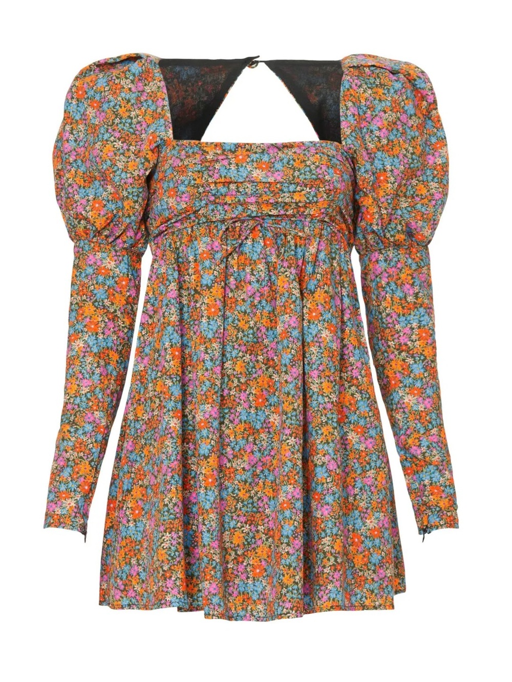 For Love & Lemons Floral Puff Sleeve Brittany Mini Dress